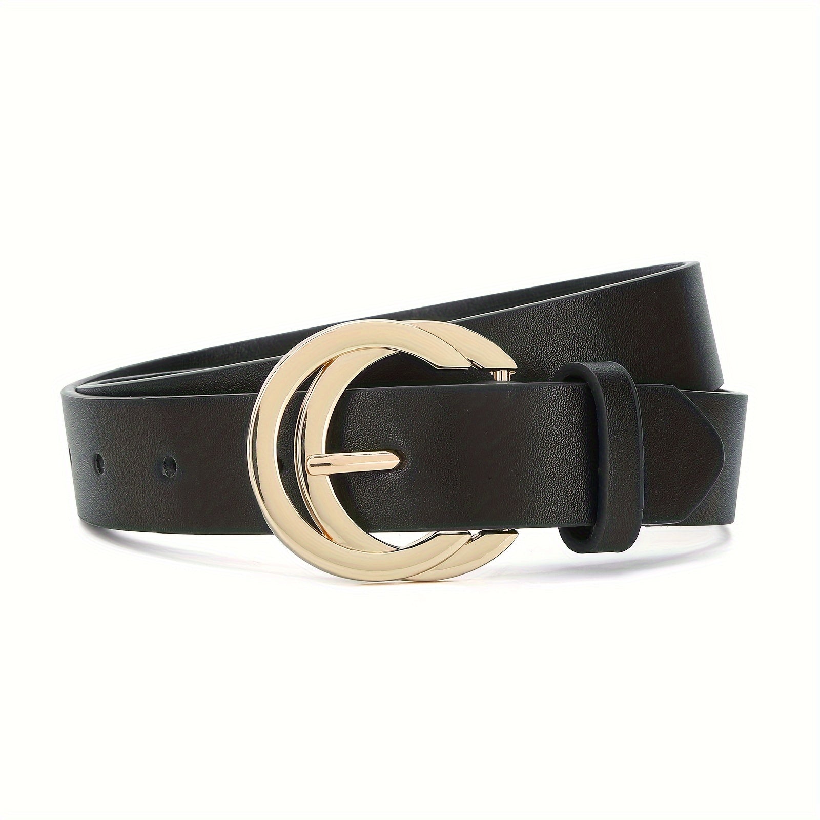 Ceinture à Boucle Classique en Simili Cuir pour Femme - Faustine
