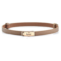 Ceinture Fine en Cuir pour Femme, beige