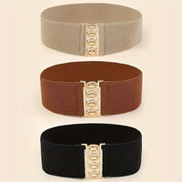 Ceinture Large Élastique 3 pièces, noir