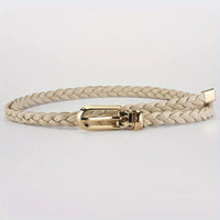 Ceinture Tressée Fine, beige