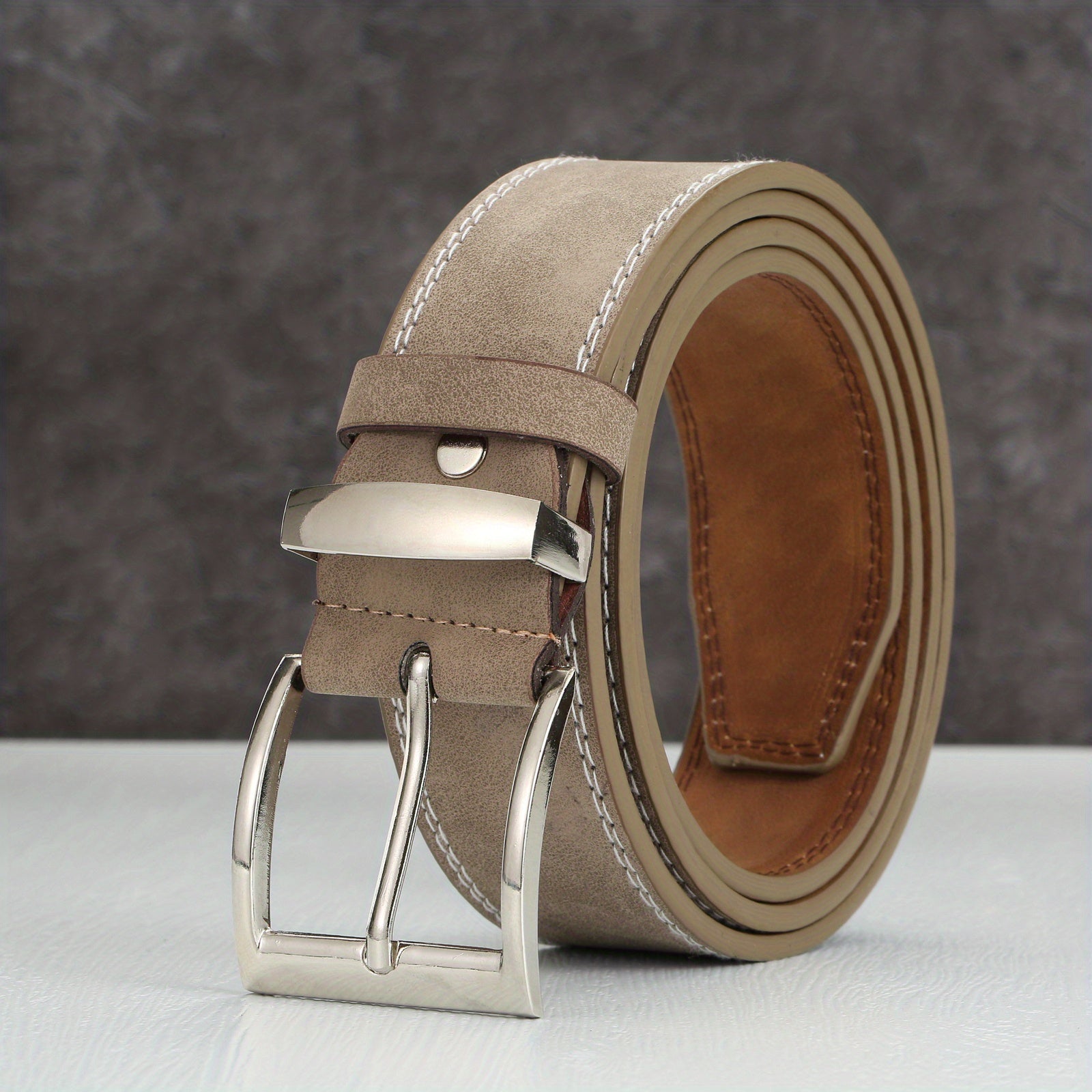 Ceinture Beige en Simili Cuir pour Homme Ronan — visuel 2