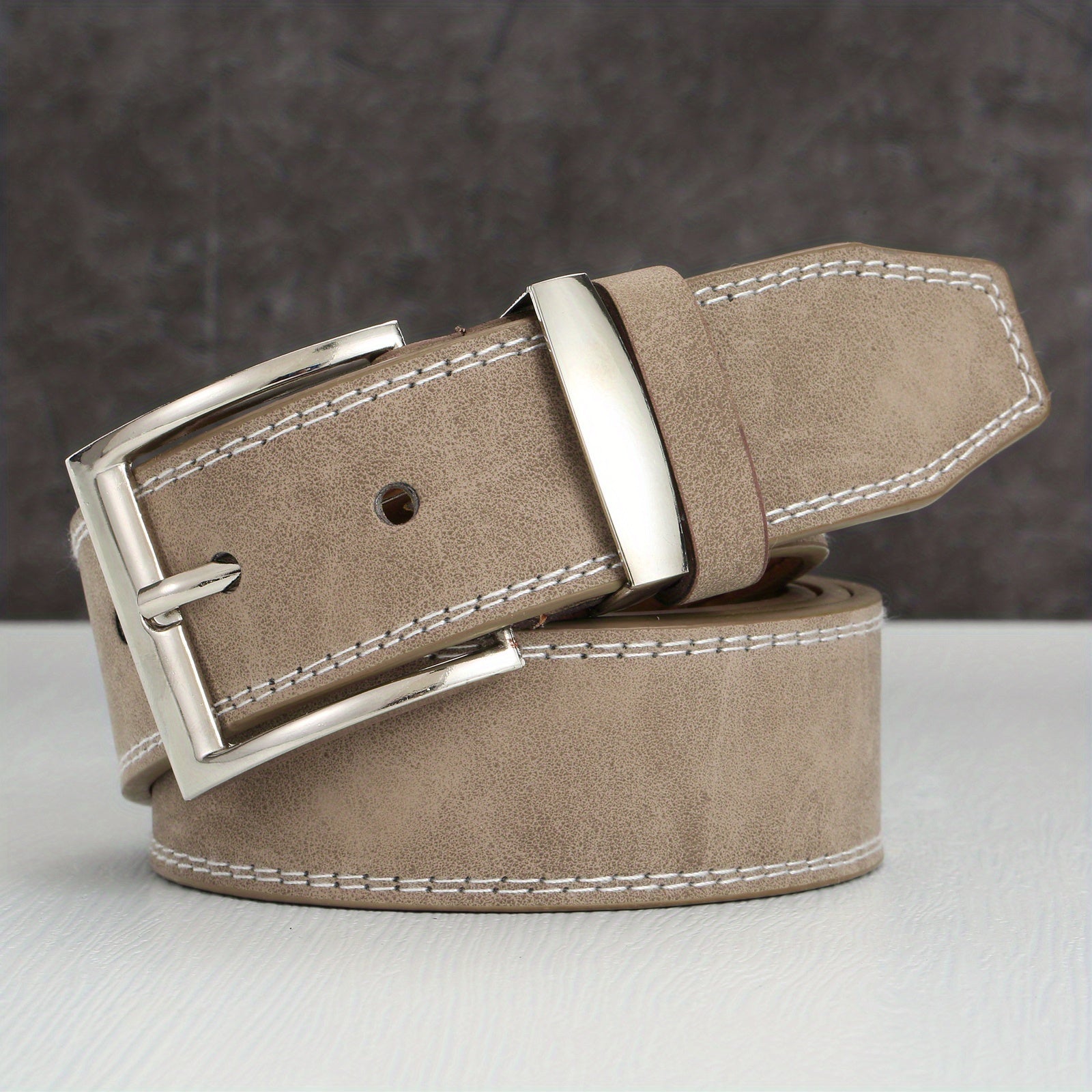 Ceinture Beige en Simili Cuir pour Homme Ronan — visuel 3