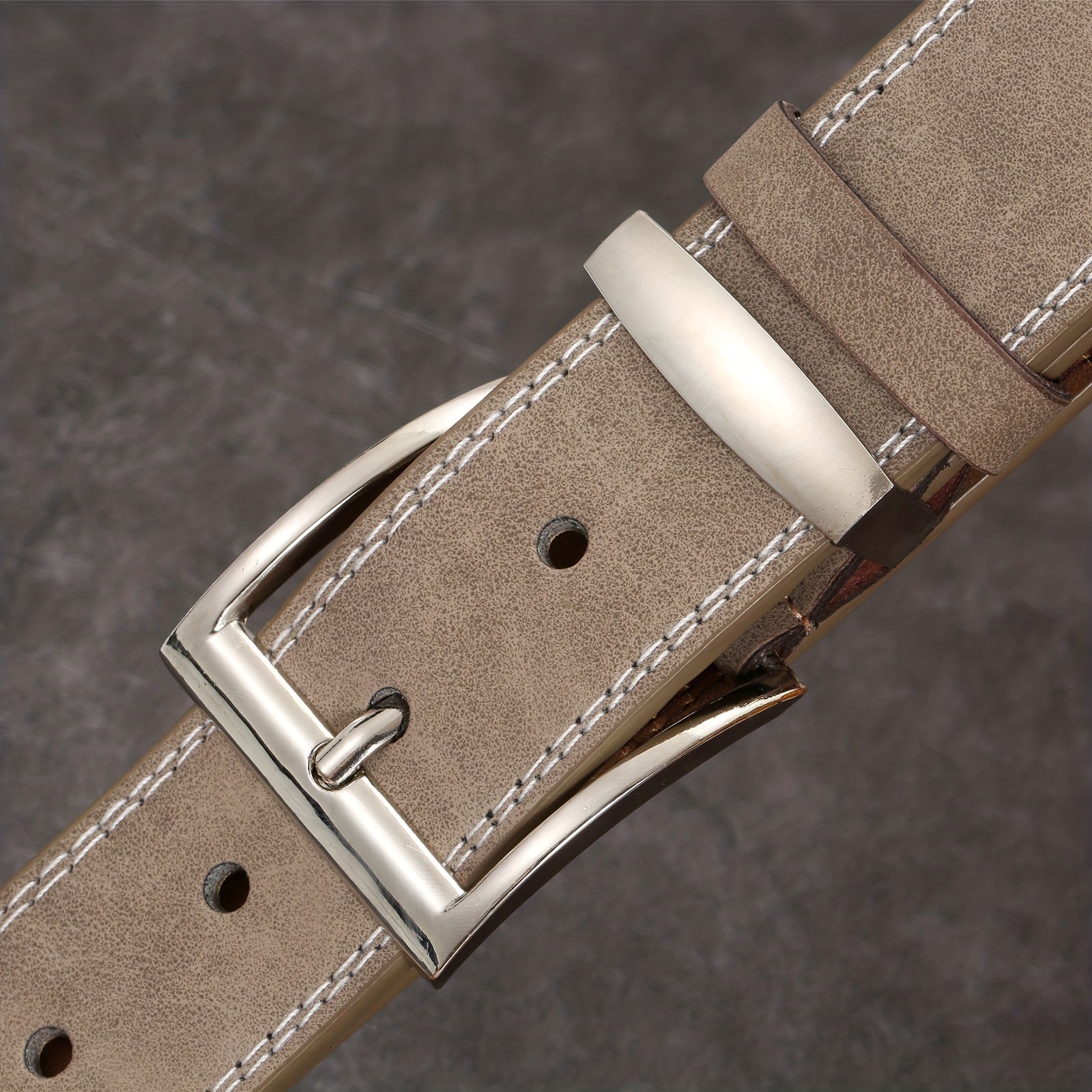 Ceinture Beige en Simili Cuir pour Homme Ronan — visuel 8