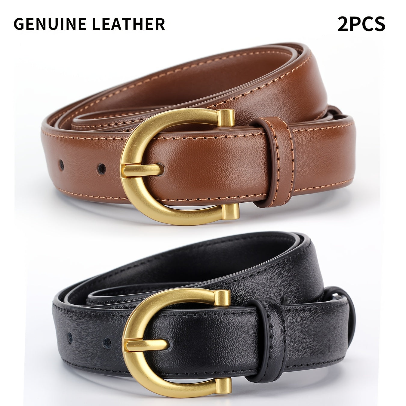 Ceinture à Boucle Classique en Cuir pour Femme Josephine — visuel 2