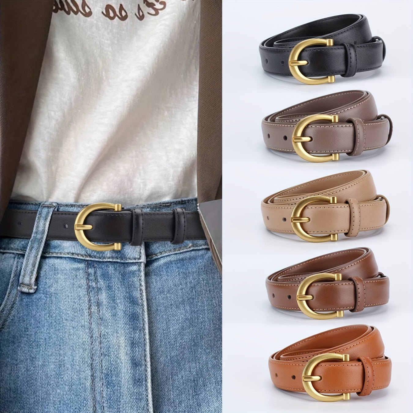 Ceinture à Boucle Classique en Cuir pour Femme Josephine — visuel 7
