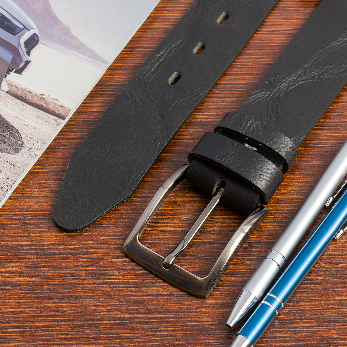 Ceinture à Boucle Classique en Cuir pour Homme Clément — visuel 1