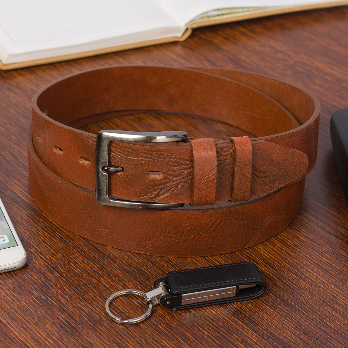 Ceinture à Boucle Classique en Cuir pour Homme Clément — visuel 16