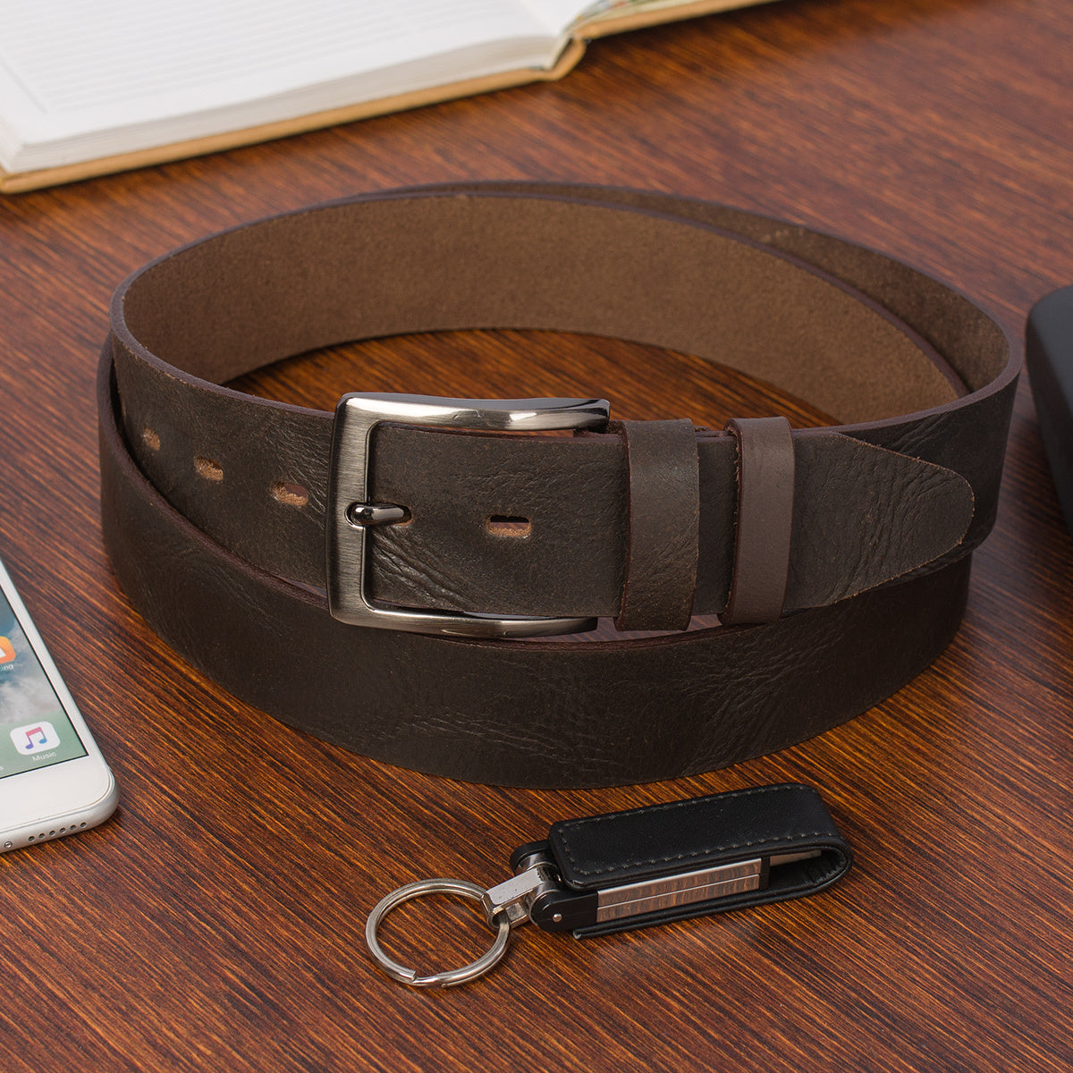 Ceinture à Boucle Classique en Cuir pour Homme Clément — visuel 19