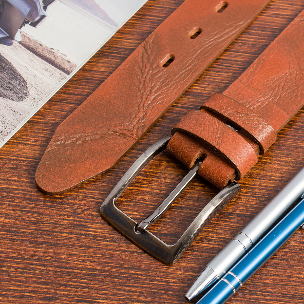 Ceinture à Boucle Classique en Cuir pour Homme Clément — visuel 5