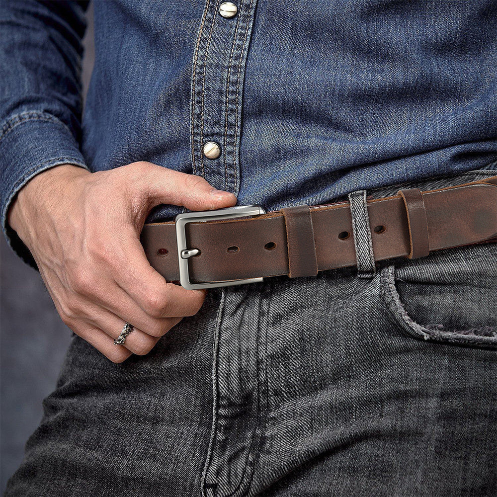 Ceinture à Boucle Classique en Cuir pour Homme Cyrille — visuel 1