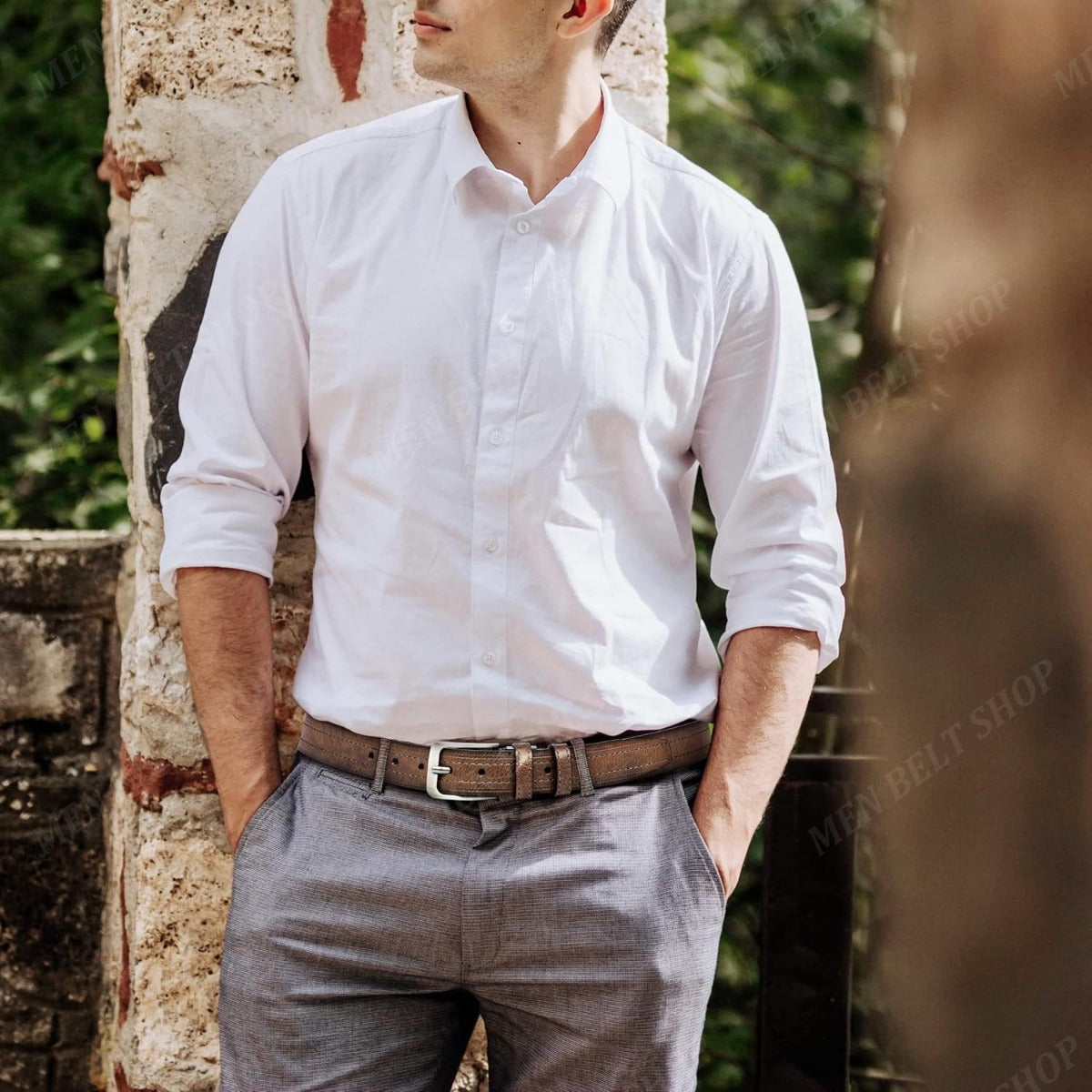 Ceinture à Boucle Classique en Cuir pour Homme Didier — visuel 1