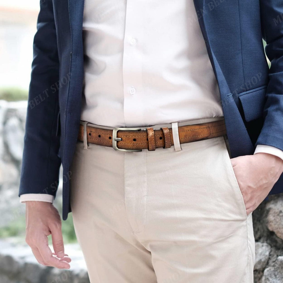 Ceinture à Boucle Classique en Cuir pour Homme Didier — visuel 2