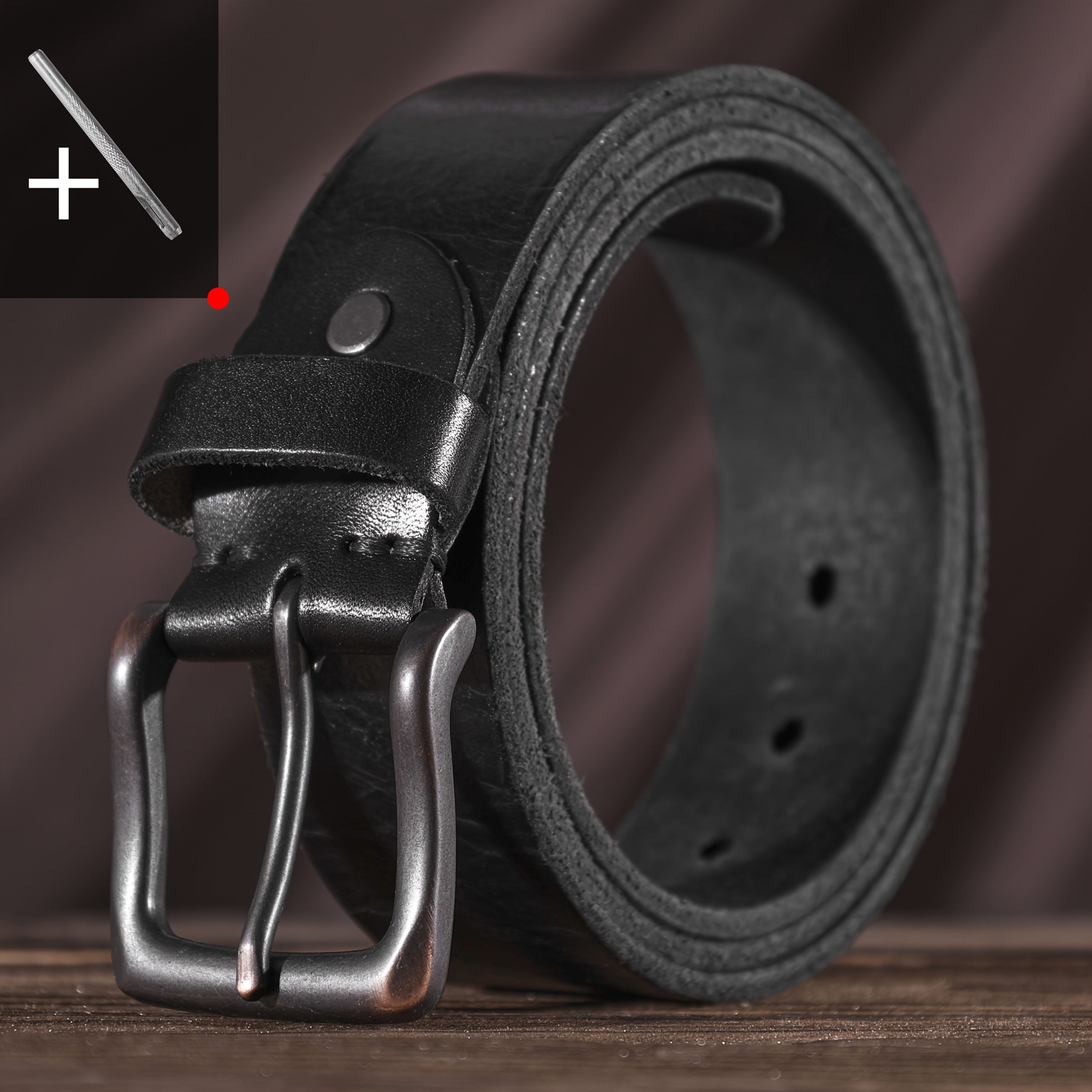 Ceinture à Boucle Classique en Cuir pour Homme Erwan — visuel 1