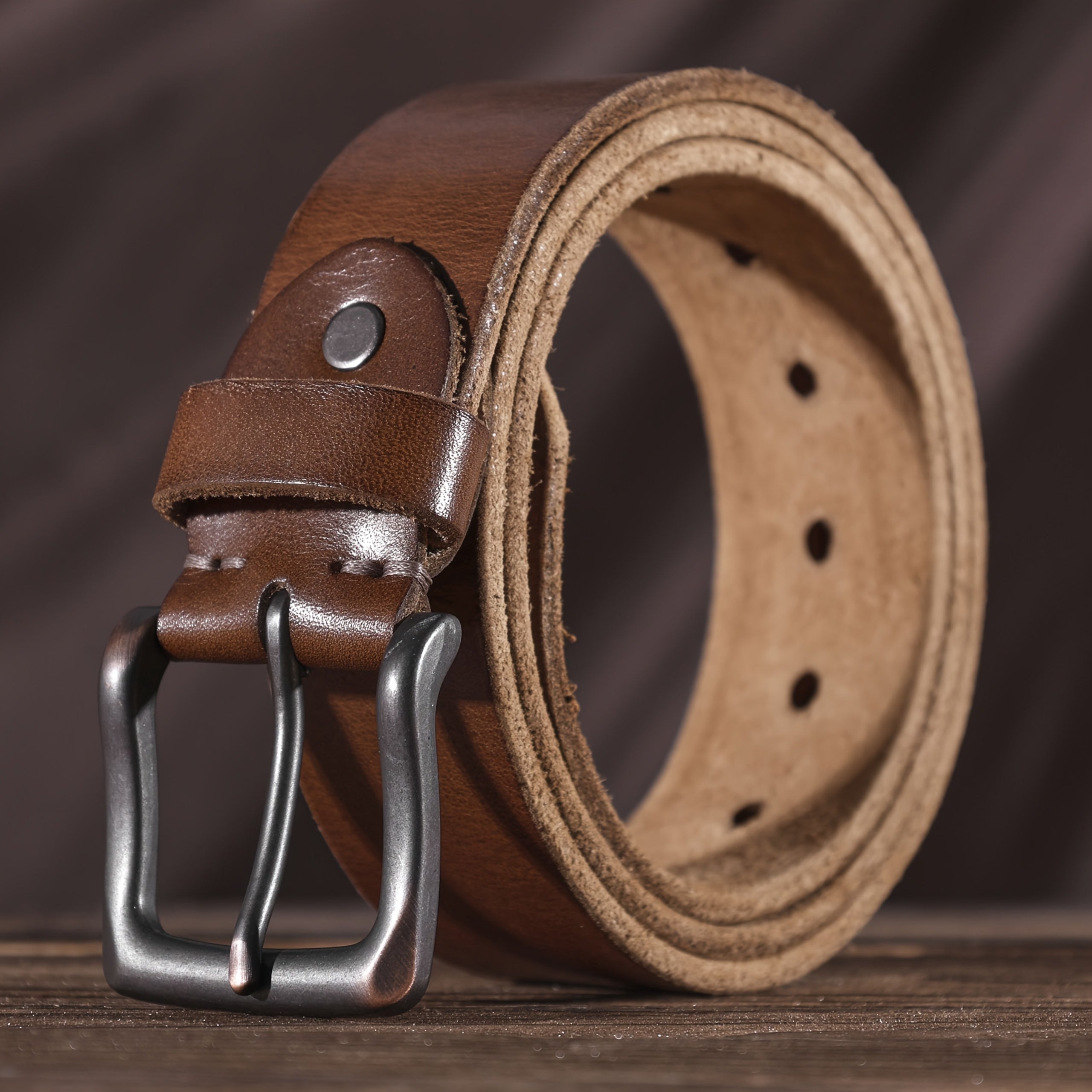 Ceinture à Boucle Classique en Cuir pour Homme Erwan — visuel 16