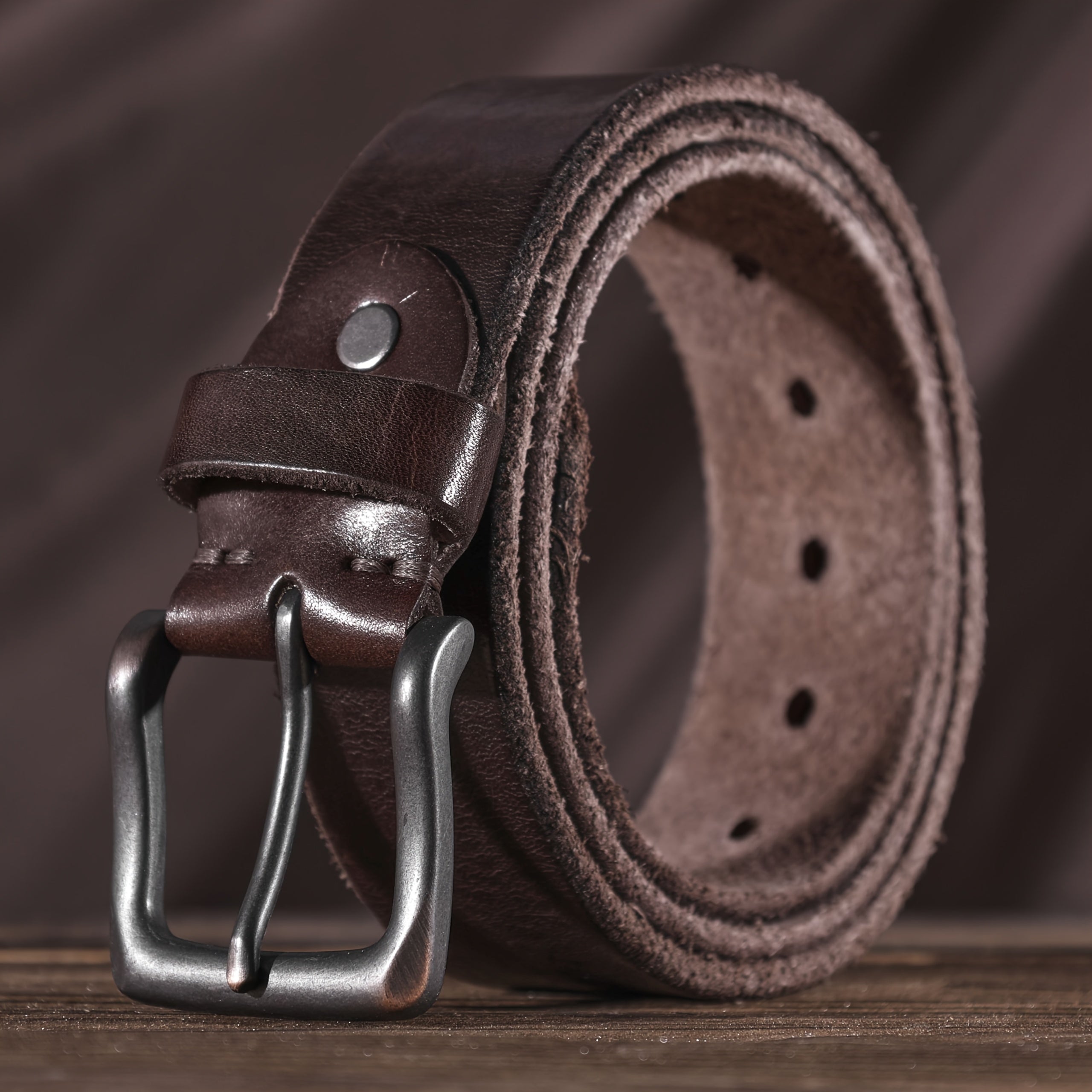 Ceinture à Boucle Classique en Cuir pour Homme Erwan — visuel 17