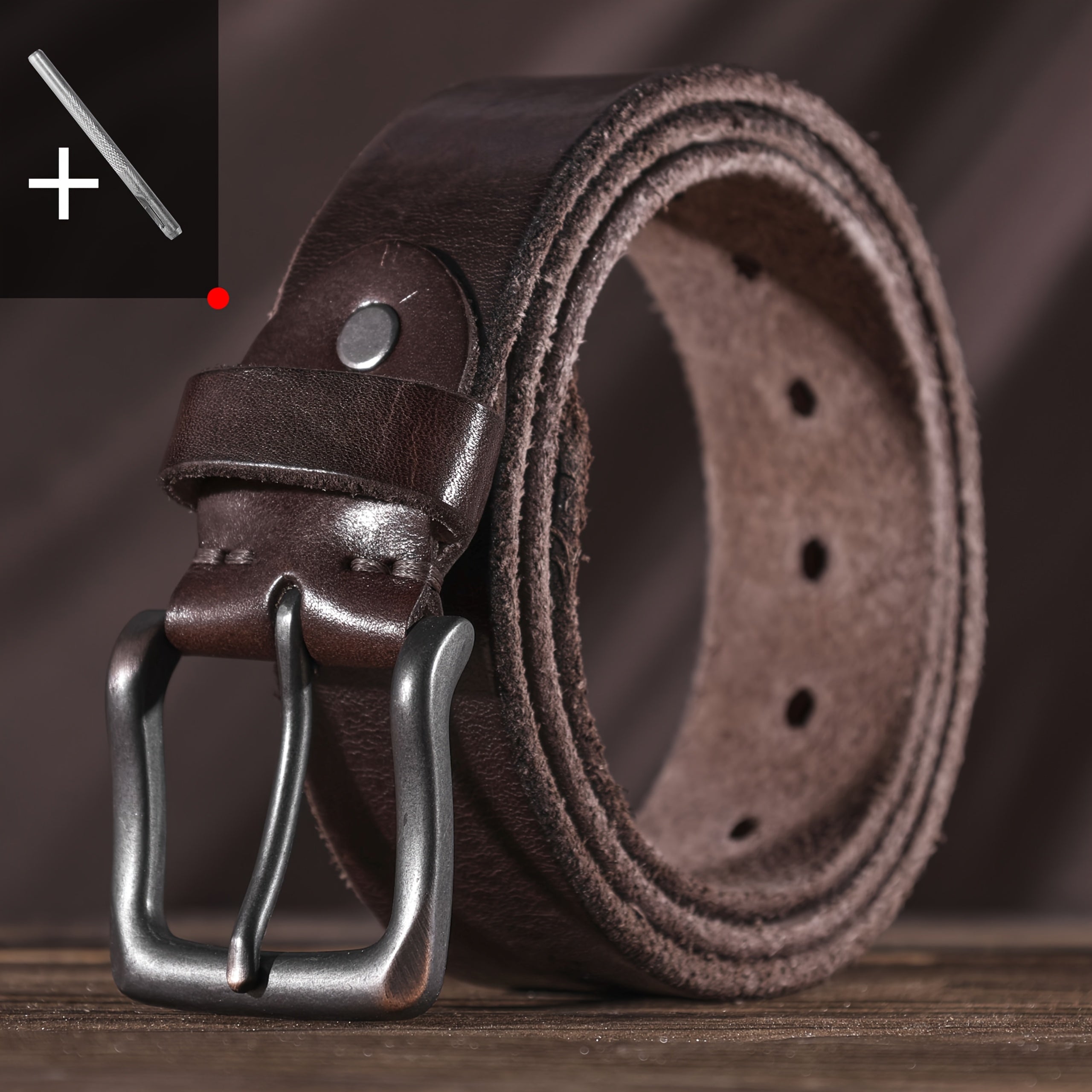 Ceinture à Boucle Classique en Cuir pour Homme Erwan — visuel 2