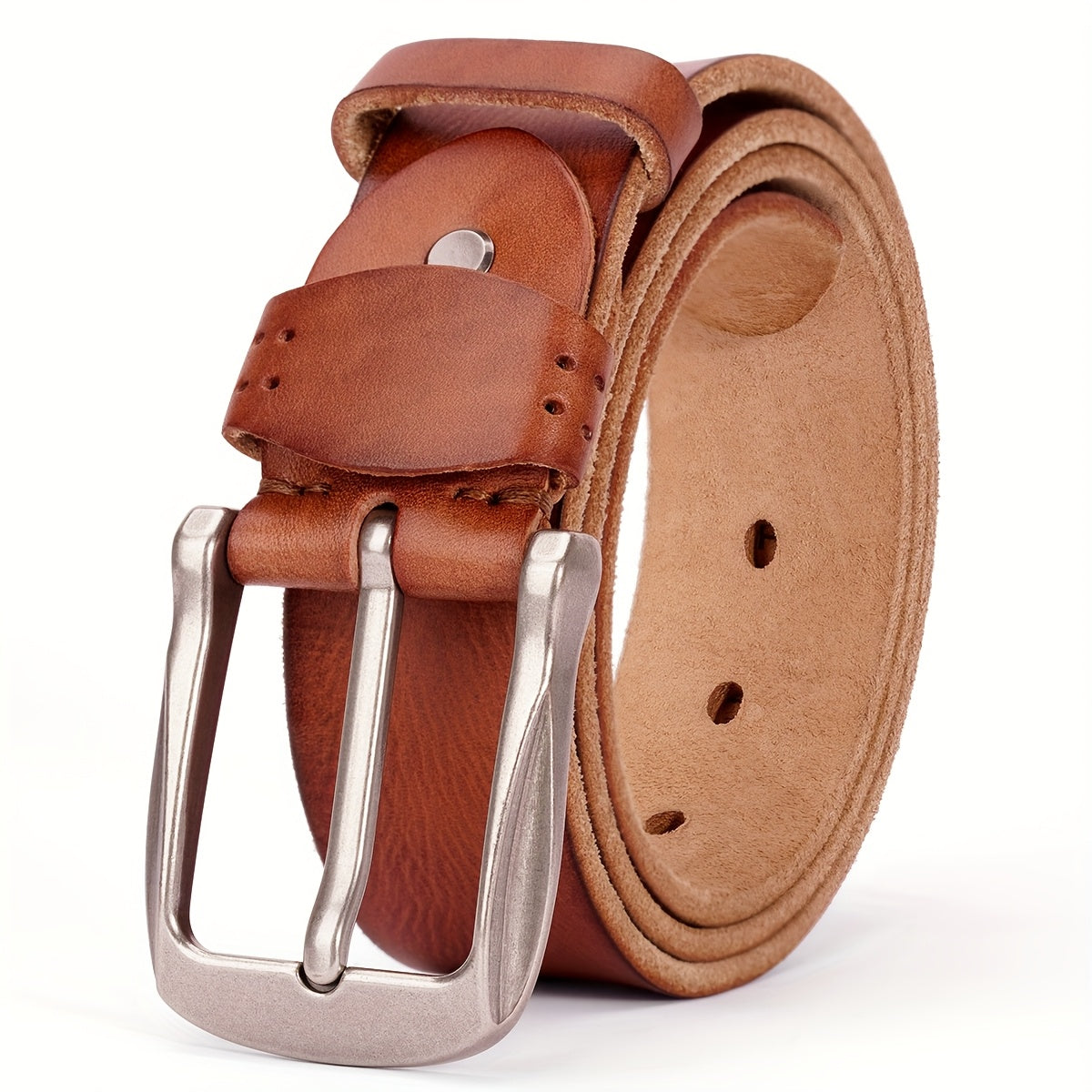 Ceinture à Boucle Classique en Cuir pour Homme Geoffrey — visuel 8