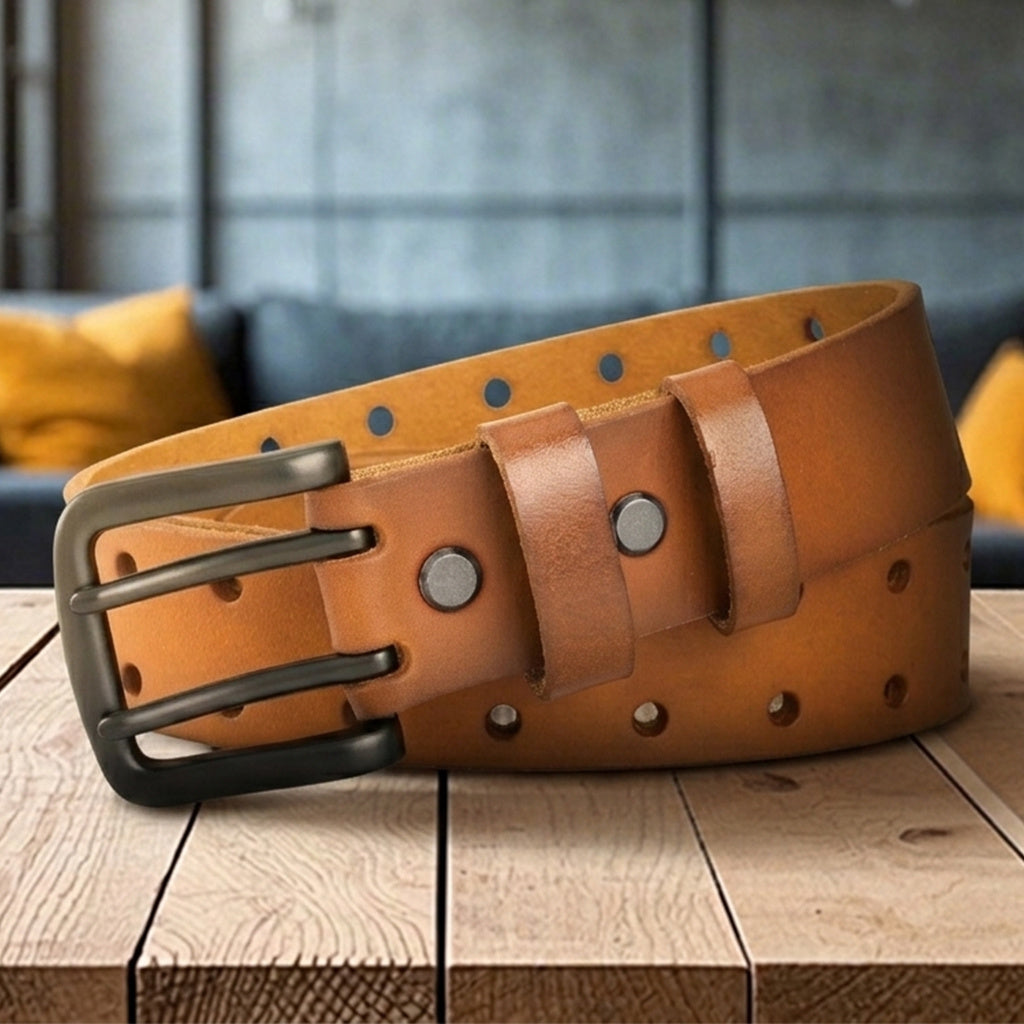 Ceinture à Boucle Classique en Cuir pour Homme Ghislain — visuel 2