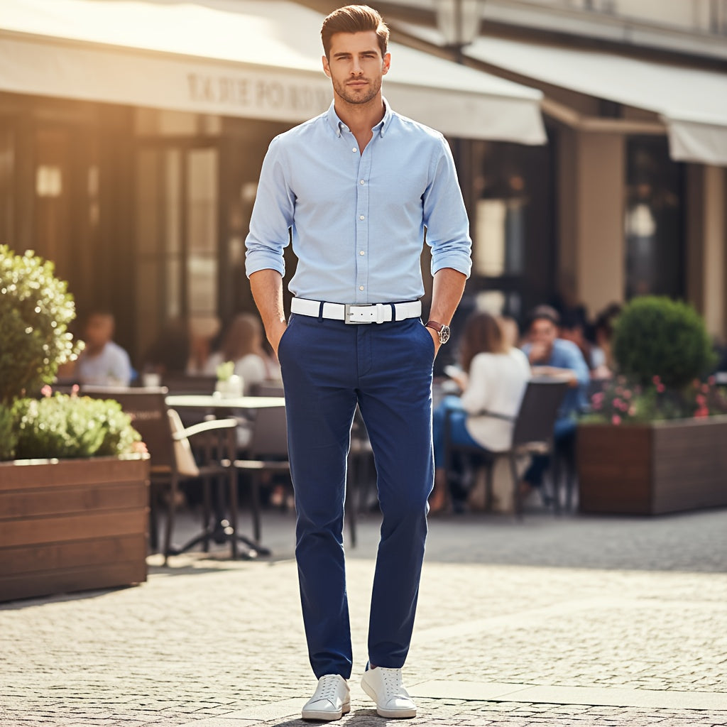 Ceinture à Boucle Classique en Cuir pour Homme Raphaël — visuel 9