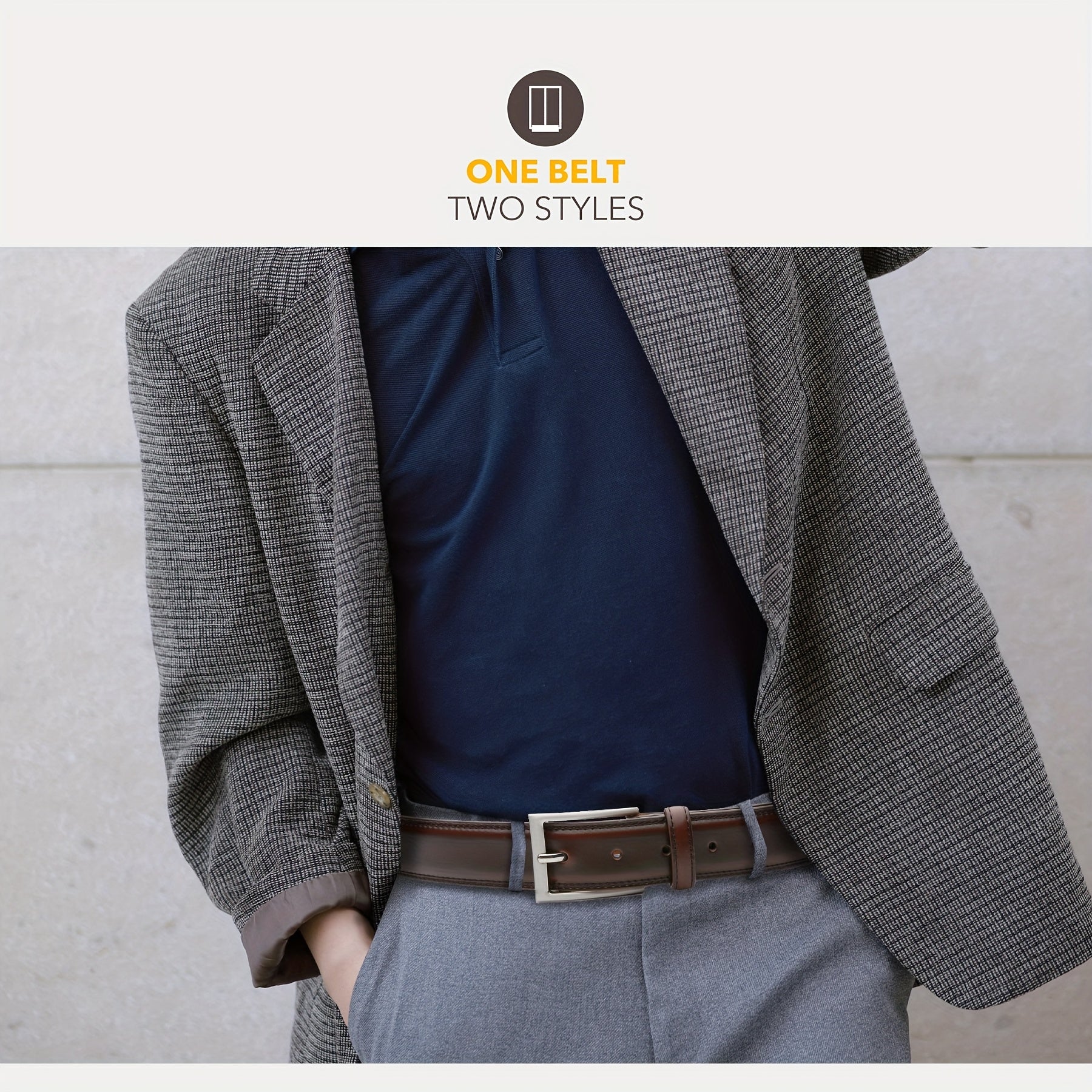 Ceinture à Boucle Classique en Cuir pour Homme Xavier — visuel 12