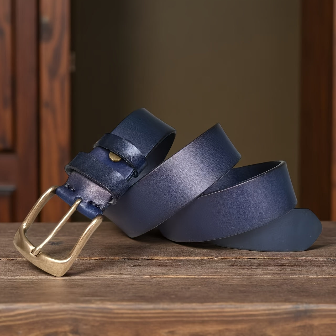 Ceinture à Boucle Classique en Cuir pour Homme Yvon — visuel 2