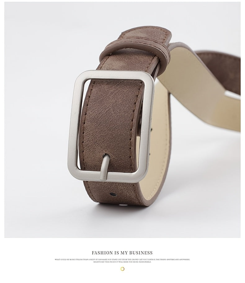 Ceinture à Boucle Classique en Simili Cuir pour Femme Blanche — visuel 16
