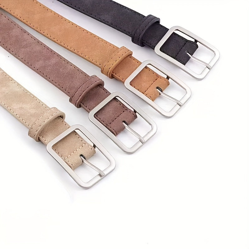 Ceinture à Boucle Classique en Simili Cuir pour Femme Blanche — visuel 19