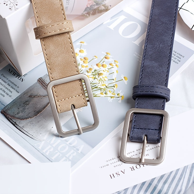 Ceinture à Boucle Classique en Simili Cuir pour Femme Blanche — visuel 6