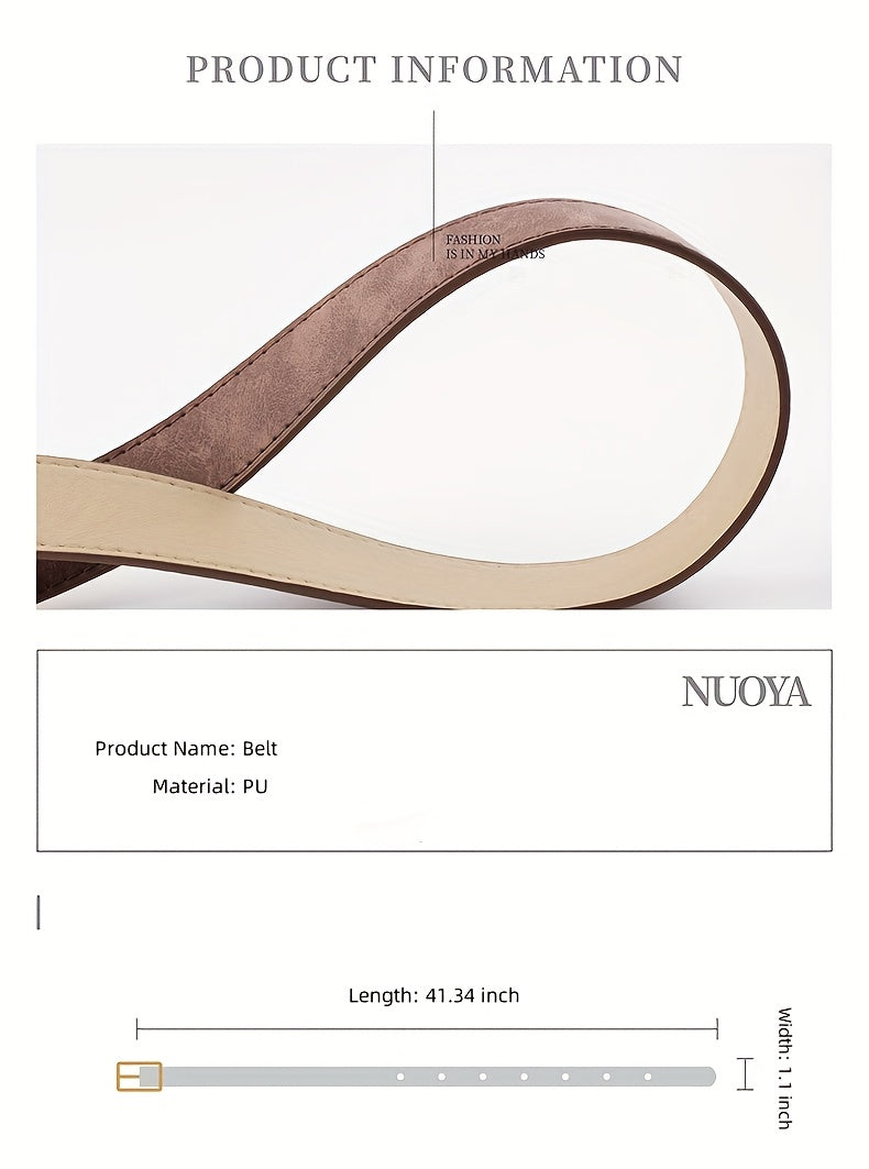 Ceinture à Boucle Classique en Simili Cuir pour Femme Blanche — visuel 7