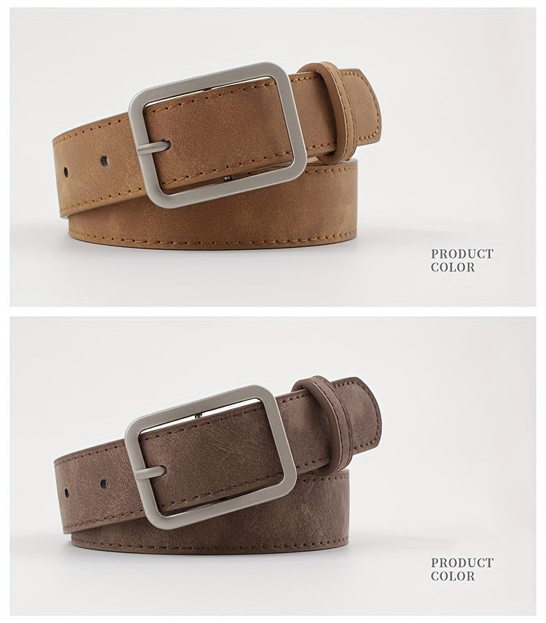 Ceinture à Boucle Classique en Simili Cuir pour Femme Blanche — visuel 8