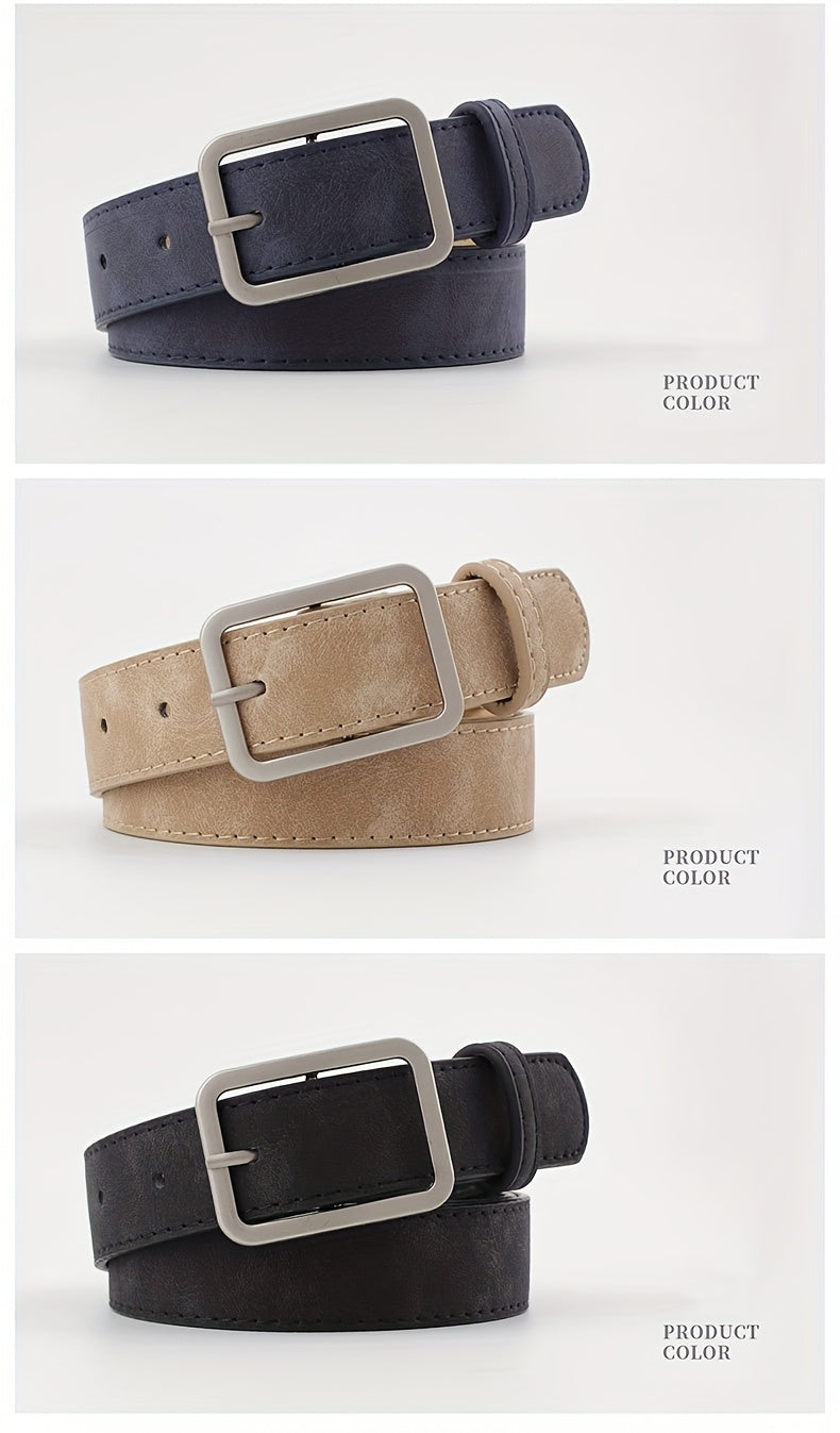 Ceinture à Boucle Classique en Simili Cuir pour Femme Blanche — visuel 9