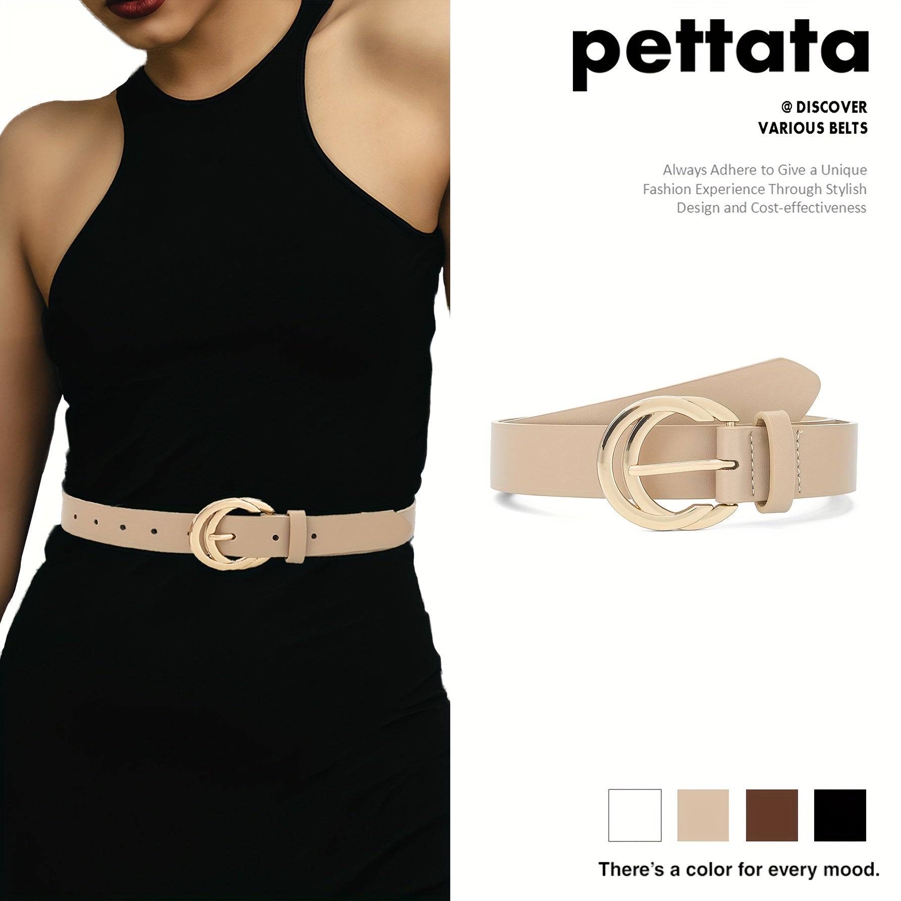 Ceinture à Boucle Classique en Simili Cuir pour Femme Faustine — visuel 15