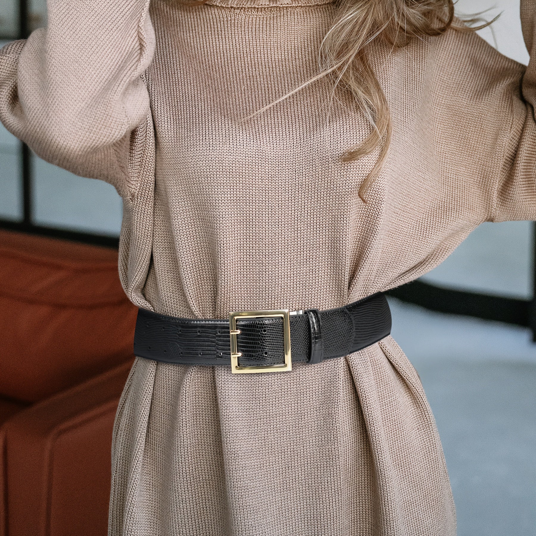 Ceinture à Boucle Classique en Simili Cuir pour Femme Gaëlle — visuel 2