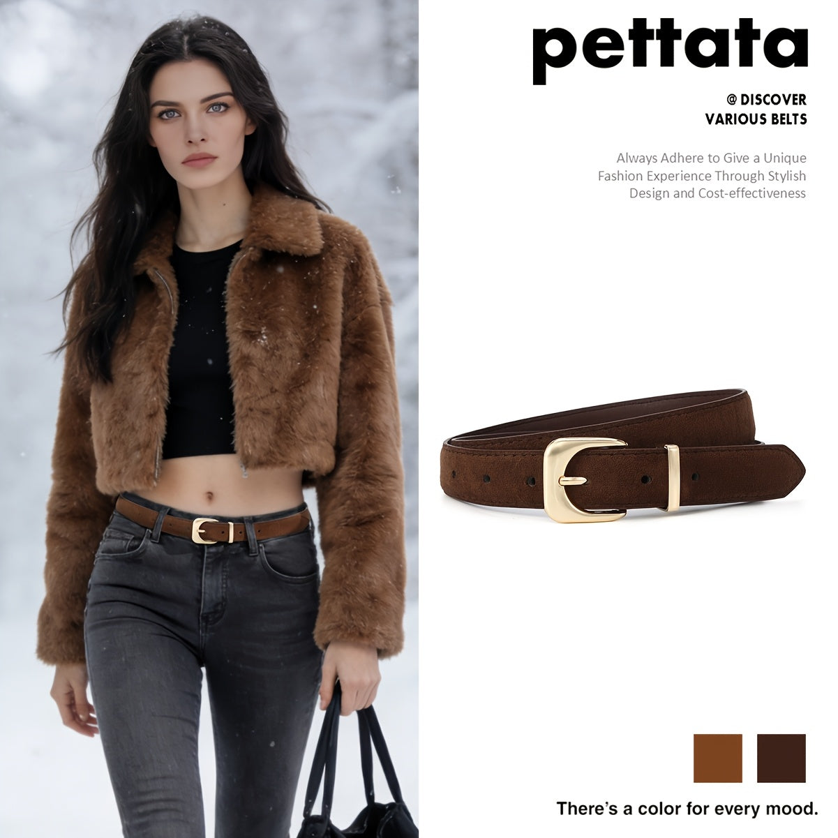Ceinture à Boucle Classique en Simili Cuir pour Femme Justine — visuel 4