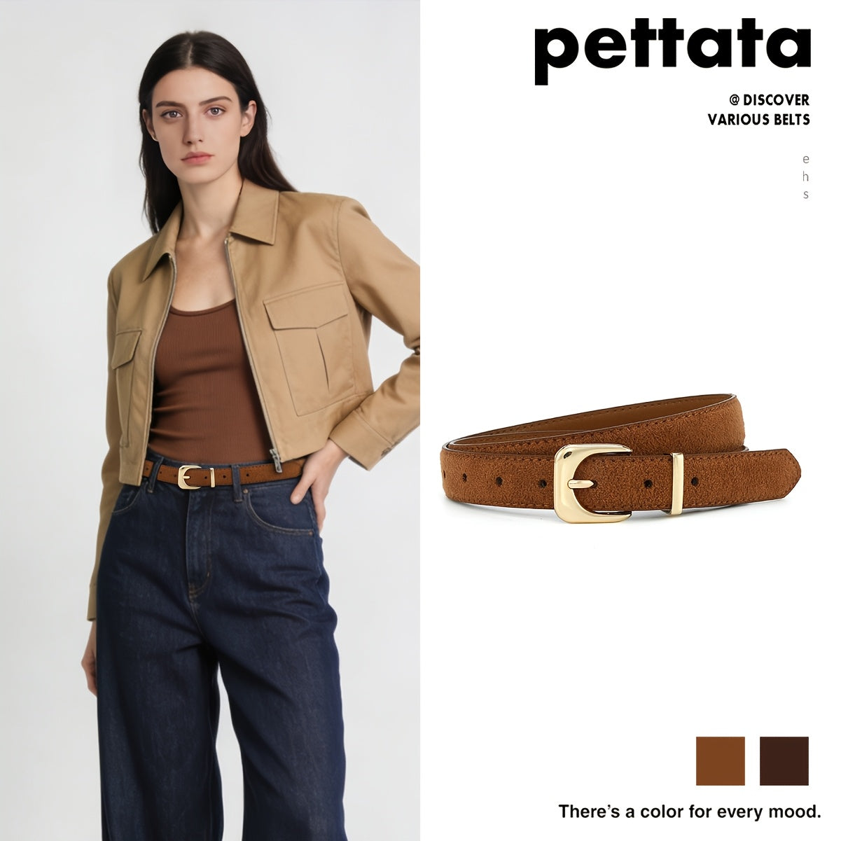 Ceinture à Boucle Classique en Simili Cuir pour Femme Justine — visuel 5