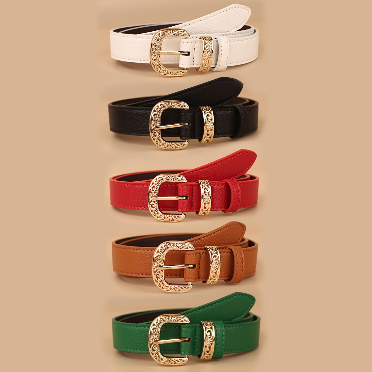 Ceinture à Boucle Classique en Simili Cuir pour Femme Rachel — visuel 1