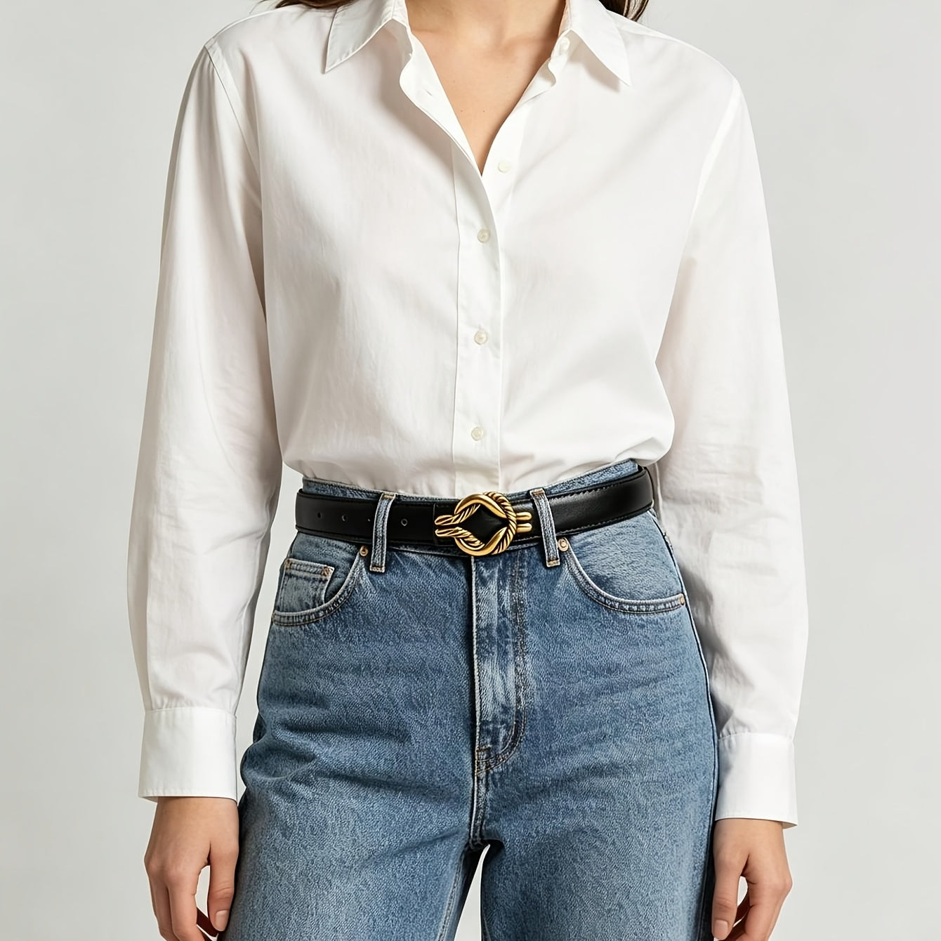 Ceinture à Boucle Classique en Simili Cuir pour Femme Roxane — visuel 1