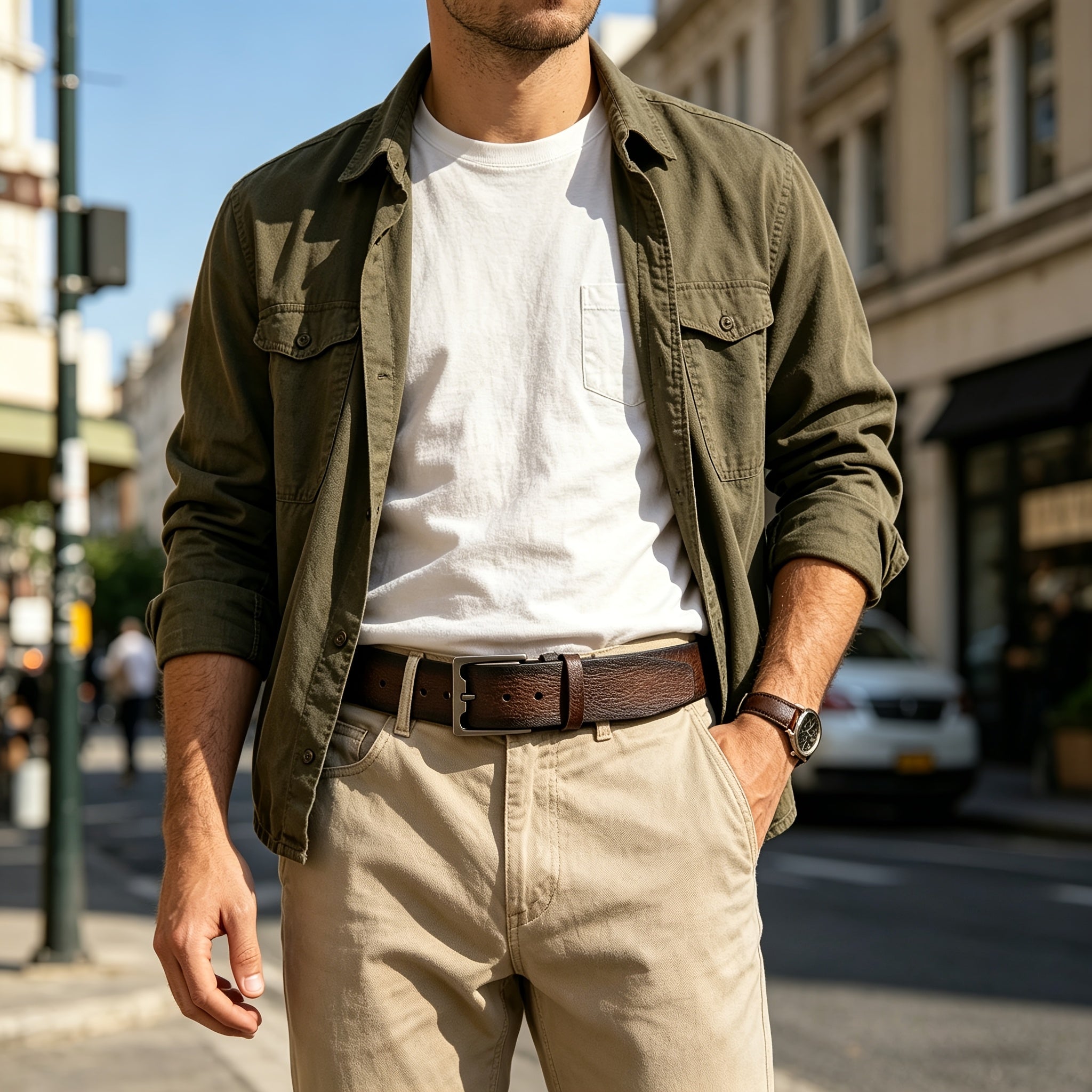 Ceinture à Boucle Classique en Simili Cuir pour Homme Hippolyte — visuel 2