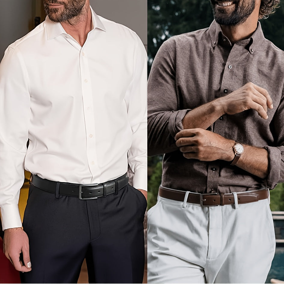 Ceinture à Boucle Classique en Simili Cuir pour Homme Honoré — visuel 1
