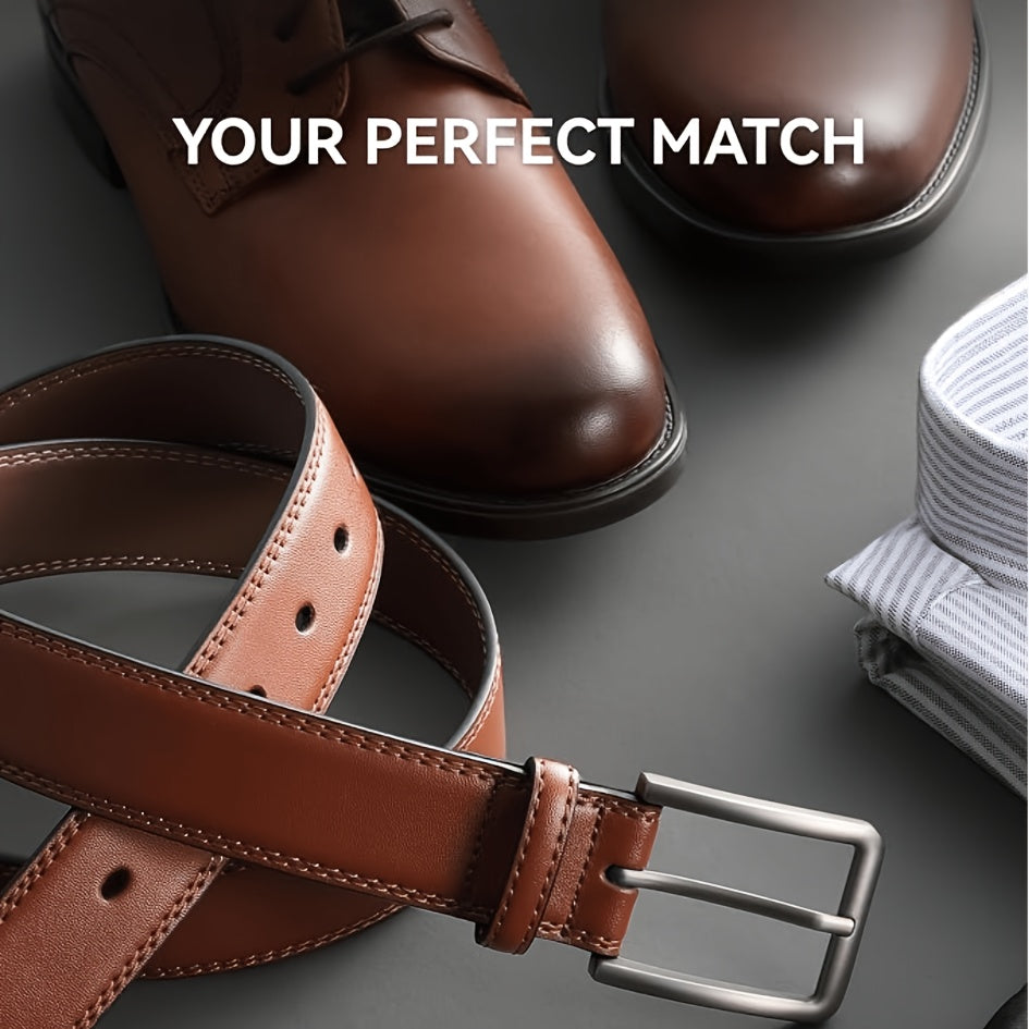 Ceinture à Boucle Classique en Simili Cuir pour Homme Honoré — visuel 3