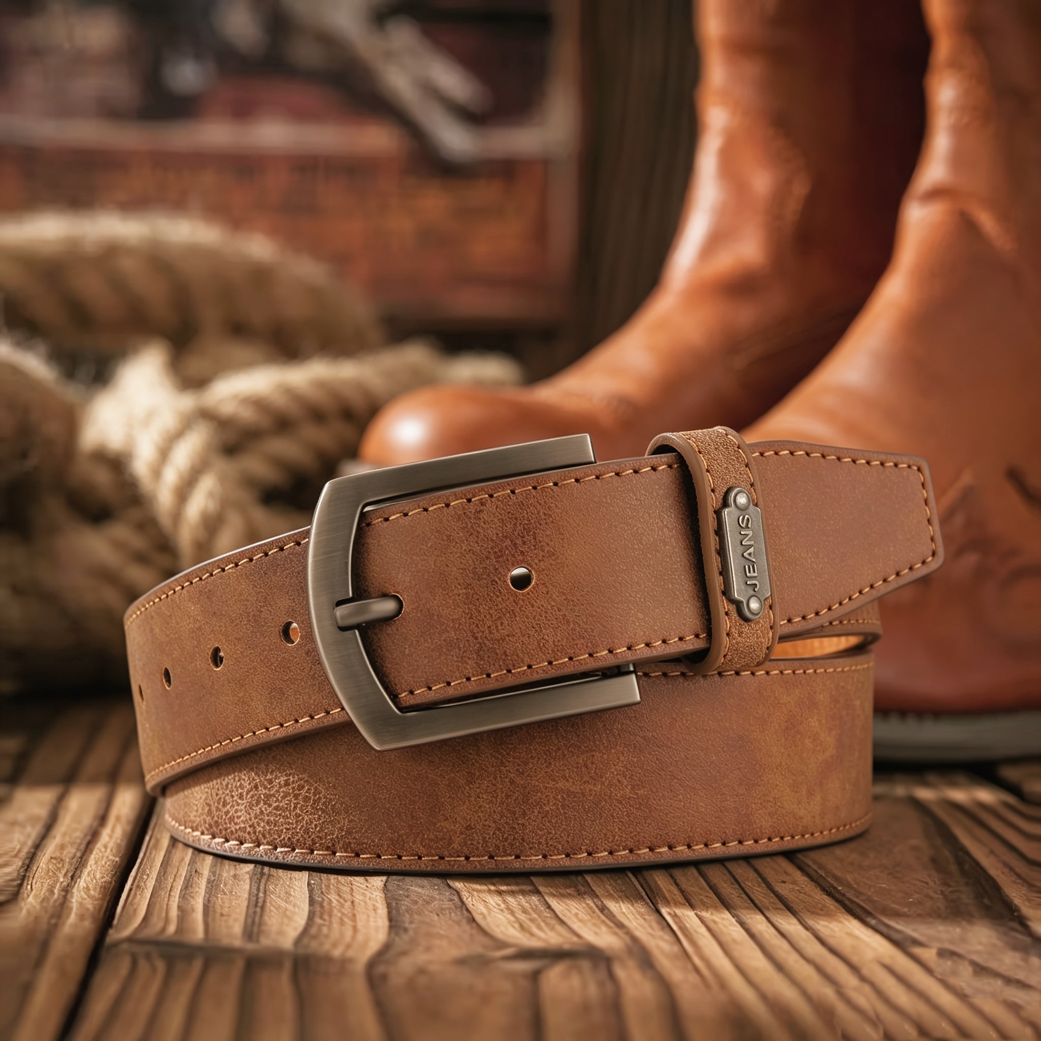 Ceinture à Boucle Classique en Simili Cuir pour Homme Thierry — visuel 5