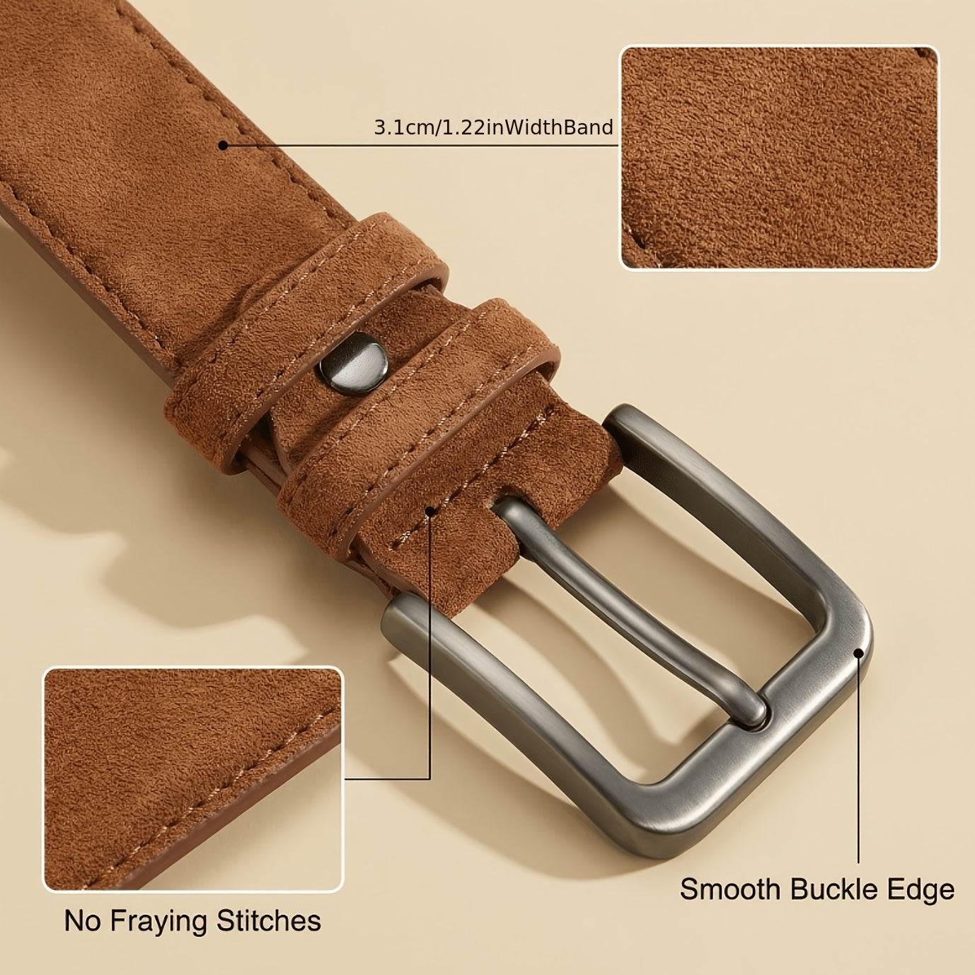 Ceinture à Boucle Classique en Simili Cuir pour Homme Walter — visuel 7
