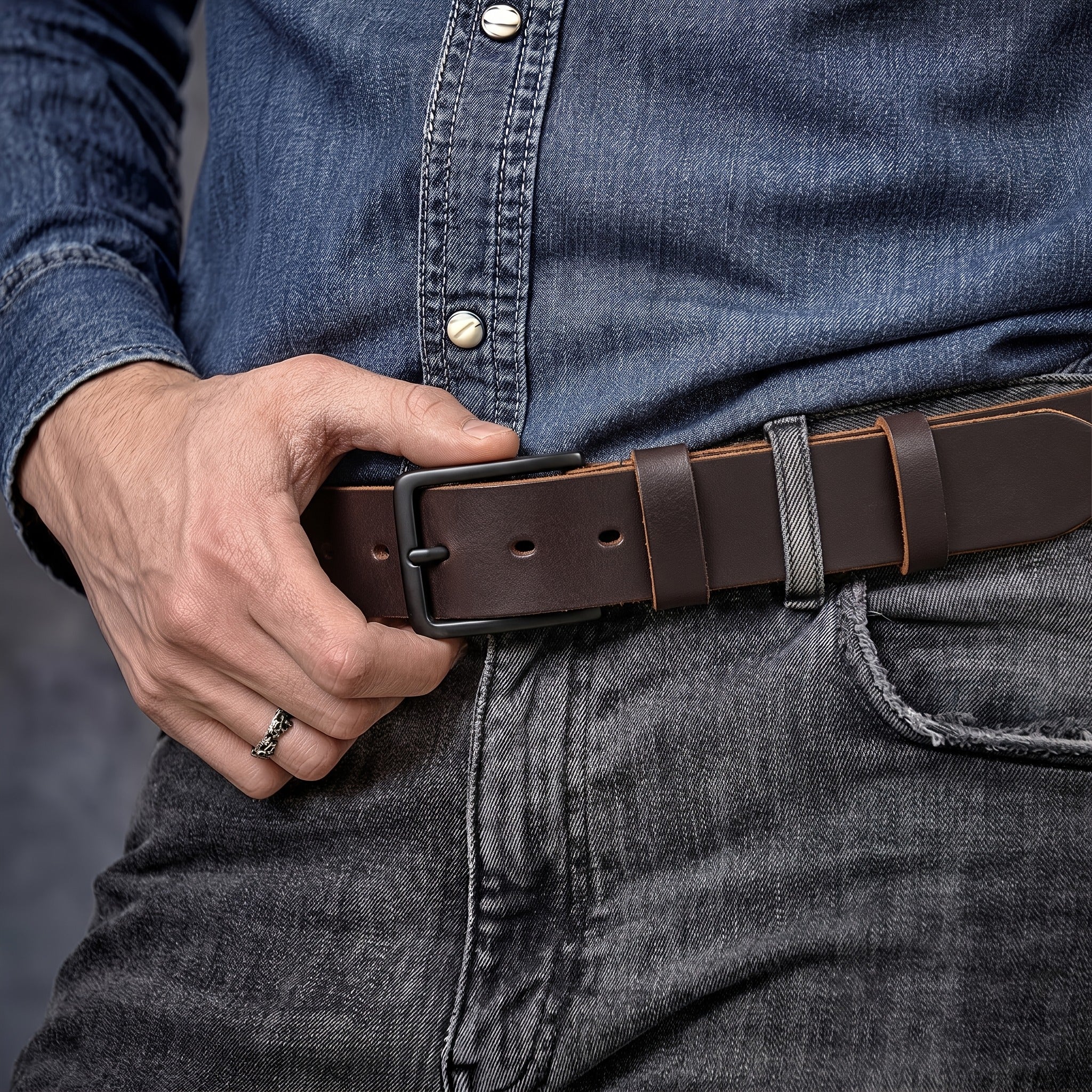 Ceinture Cloutée en Cuir pour Homme Ferdinand — visuel 7