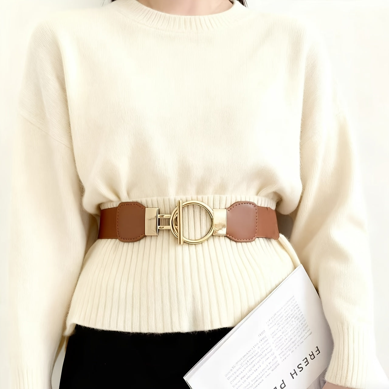 Ceinture Élastique en Simili Cuir pour Femme Solene — visuel 4