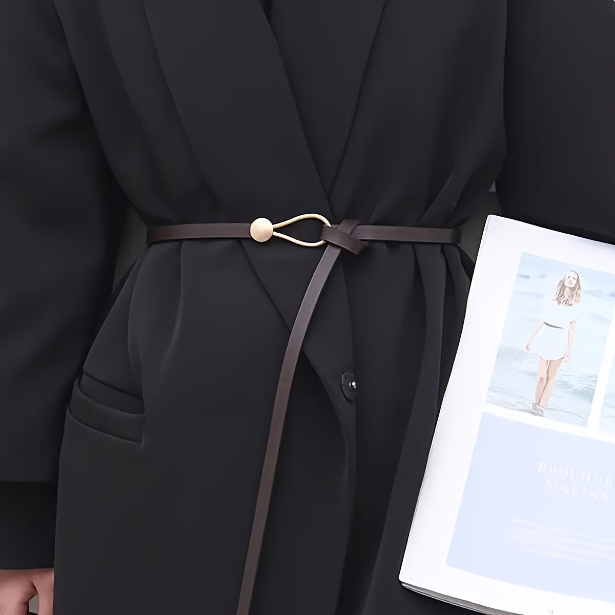 Ceinture Élastique en Simili Cuir pour Femme Stephanie — visuel 7