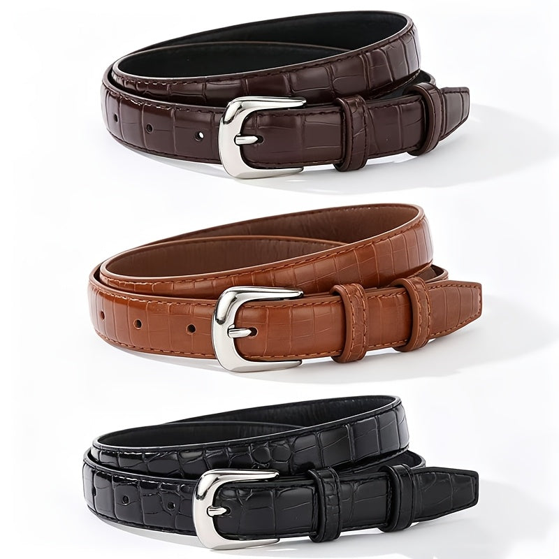 Ceinture Façon Crocodile en Simili Cuir pour Femme Emma — visuel 1