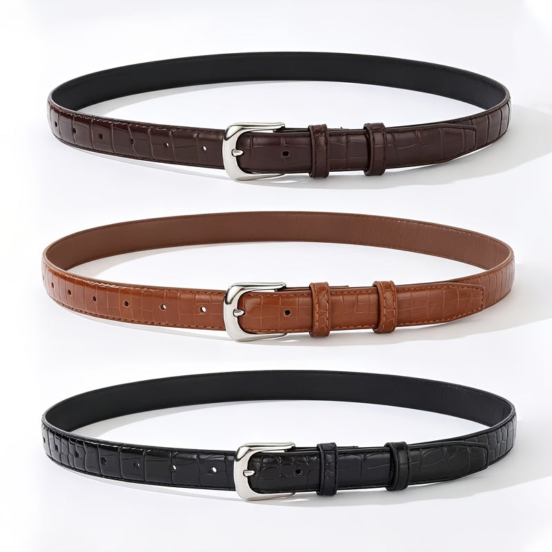 Ceinture Façon Crocodile en Simili Cuir pour Femme Emma — visuel 10