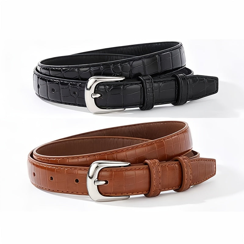 Ceinture Façon Crocodile en Simili Cuir pour Femme Emma — visuel 6