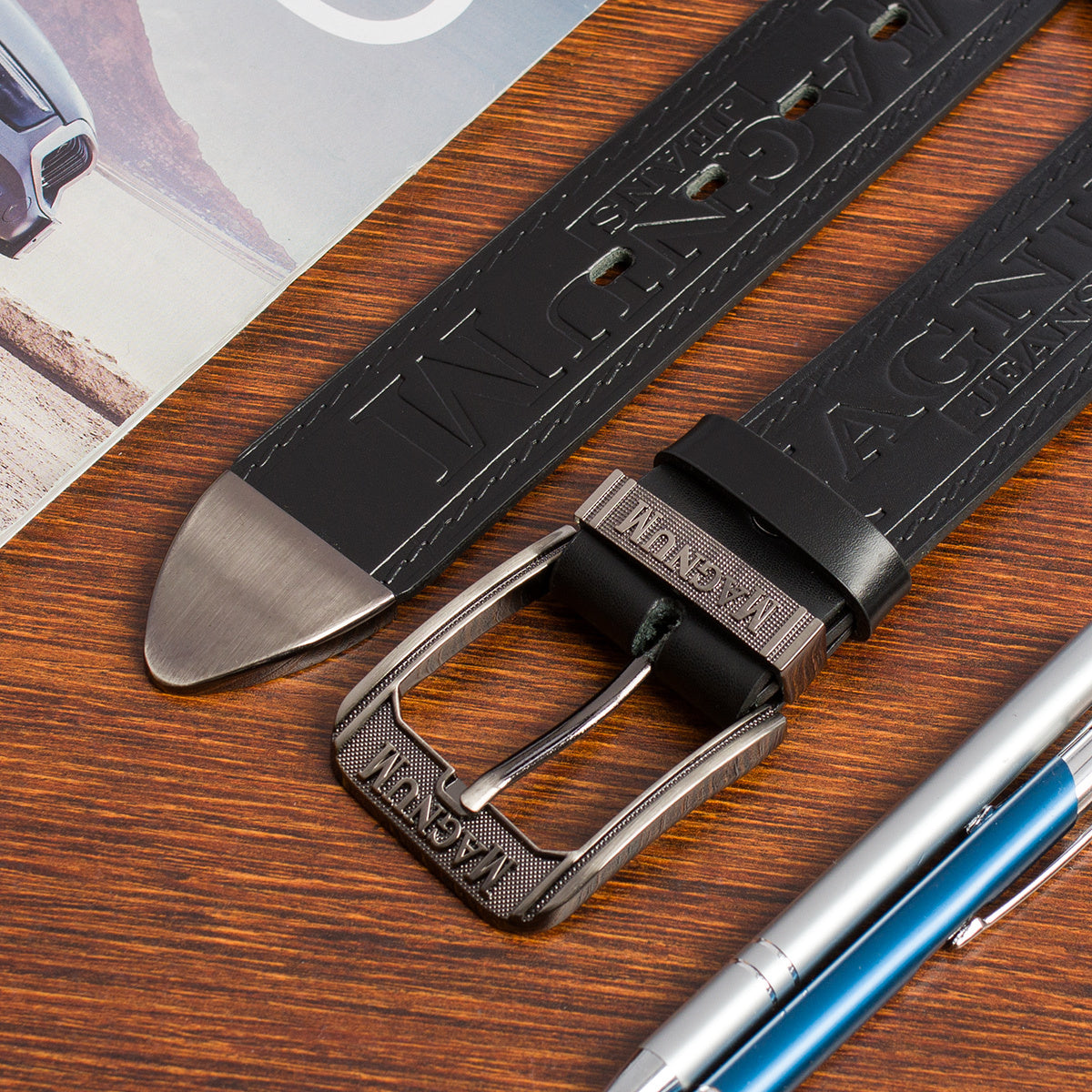 Ceinture Large en Cuir pour Homme Aurélien — visuel 8