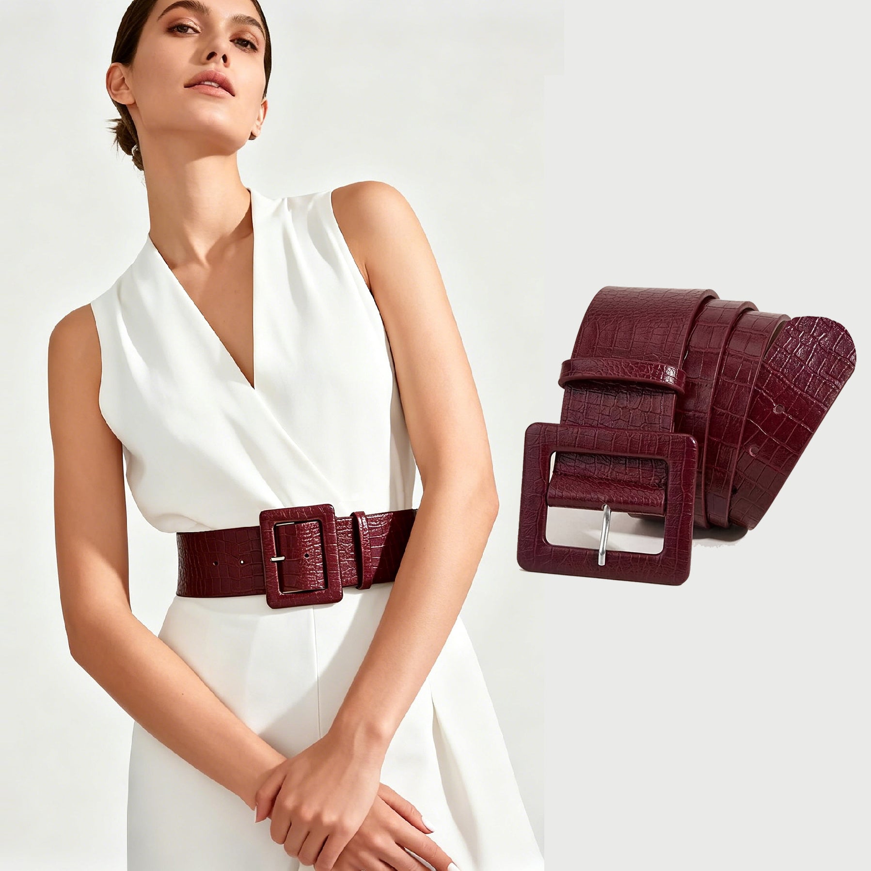 Ceinture Large en Simili Cuir pour Femme Varese — visuel 2